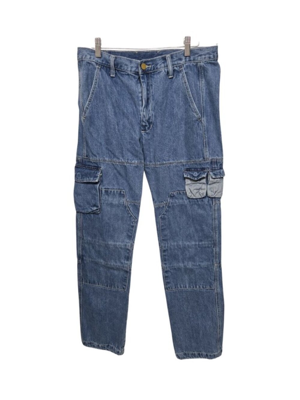 Mens Mnml Cargo Jeans 32 Adjustable Toggle Hems Pockets Skater Utility